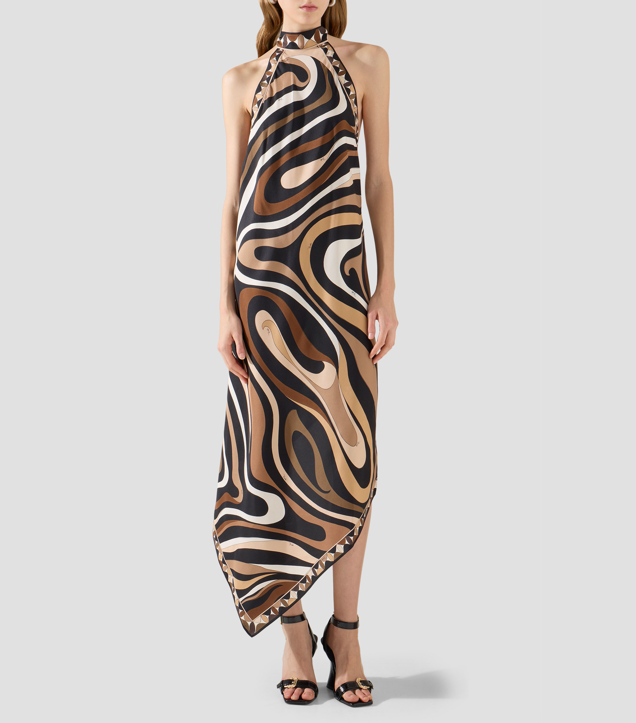 Vestido largo estampado Mujer